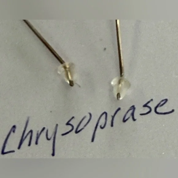 NWT Handmade earrings Crysophase Stone earrings with earwires with guards - Picture 4 of 4